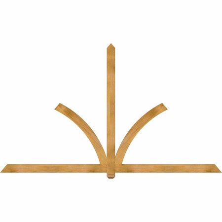 Ekena Millwork Redmond Rough Sawn Timber Gable Bracket, Western Red Cedar, 108"W x 63"H x 2"D x 4"F, 14/12 Pitch GBW108X63X0204RED00RWR